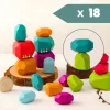 wooden stacking stones, wooden stacking rocks