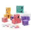 expression puzzle building blocks, face changing building blocks