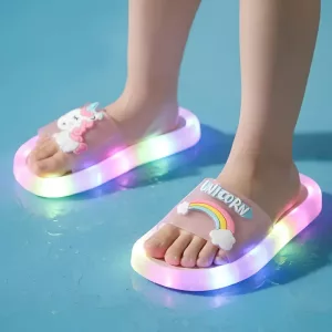 Kids LED Light-Up Slippers Unicorn Slides