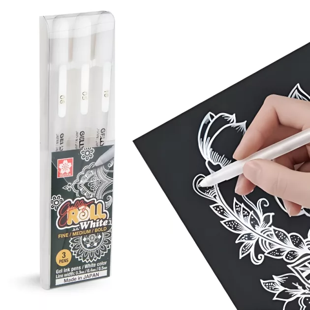 white gel pen set, white gel pen, gel pen set