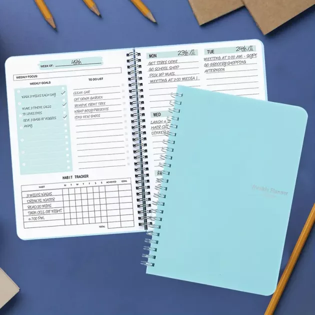 weekly planner, notebook planner, weekly schedule maker