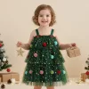 christmas tree plush dress, cotton christmass tree dress