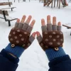 winter knitted gloves, thick gloves, soft gloves, warm gloves, thick gloves