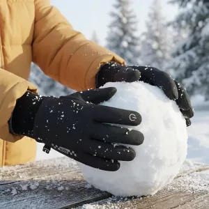 Winter Waterproof Insulated Non-Slip Gloves with Touchscreen Fingers for Kids