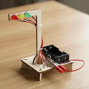 Wooden Traffic Lights Model Science Toy for Kids