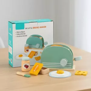 wooden toaster set, wooden toaster toy