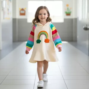 cotton dress, rainbow dress, soft cotton dress