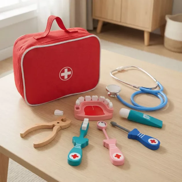 wooden pretend play set