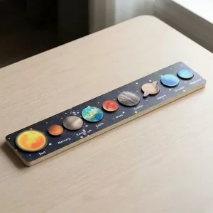 wooden montessori toy, solar system wooden toy, wooden solar system puzzle