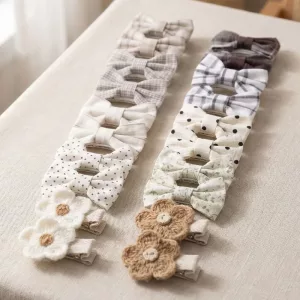 20pcs Cute Bow Cloth Hair Clip Set for Kids