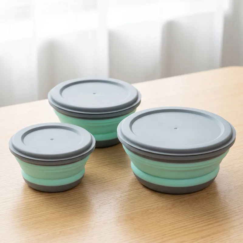 3pcs Portable Folding Lunch Container Set for Kids
